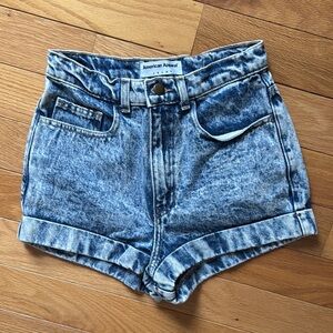 American Apparel Women's Blue Denim High Waisted Shorts